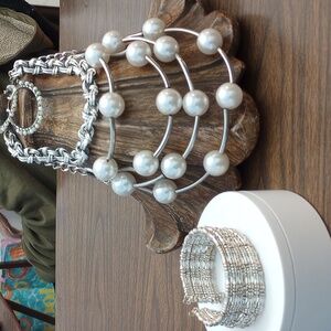 Silver Tone and Faux Pearl Bundle